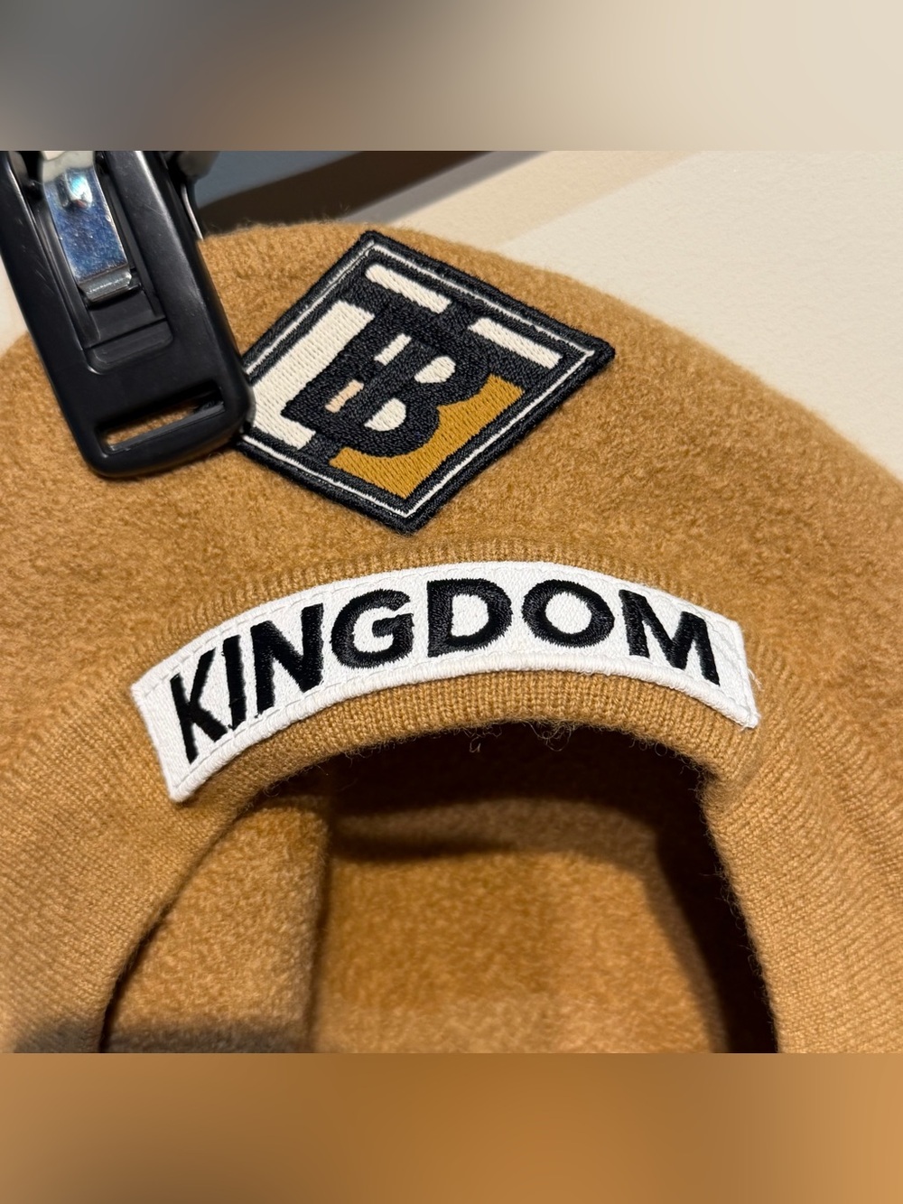 Burberry Ricardo Tisci Camel Brown Wool Beanie with Logo Tags